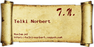 Telki Norbert névjegykártya